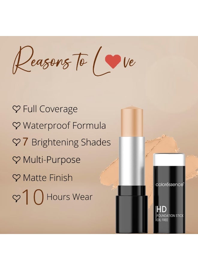 Coloressence Matte Multipurpose HD Foundation Stick for Face Makeup Women Full Coverage SPF-15, Natural Brown, 14gm | Long Lasting | Lightweight | Waterproof | Oil Free - Image 3